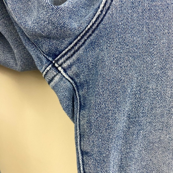 Good American Good Legs straight jeans Raw Hem High Rise Medium light blue wash - Picture 10 of 14